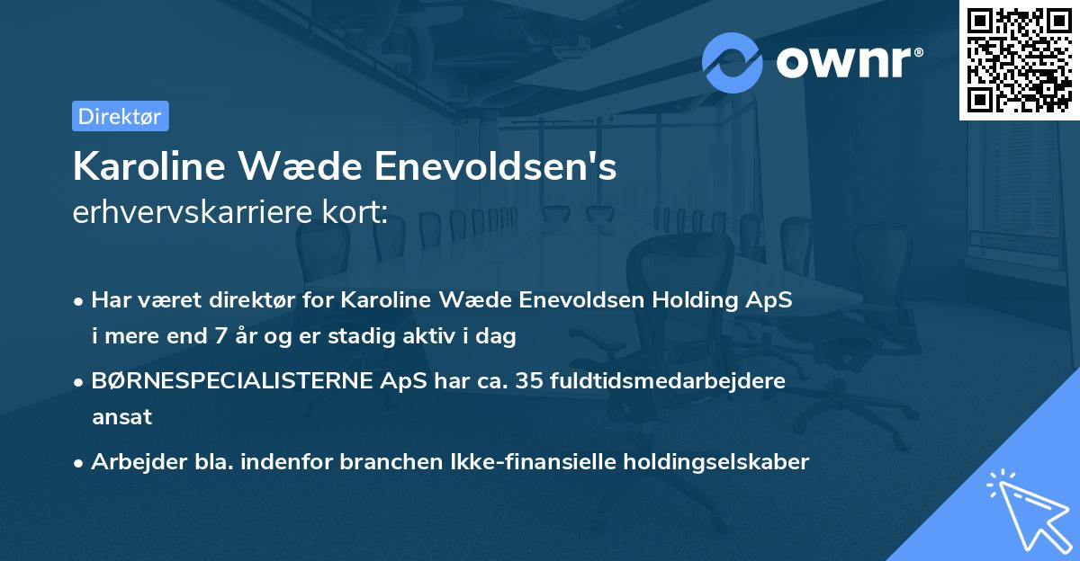 Karoline Wæde Enevoldsen's erhvervskarriere kort