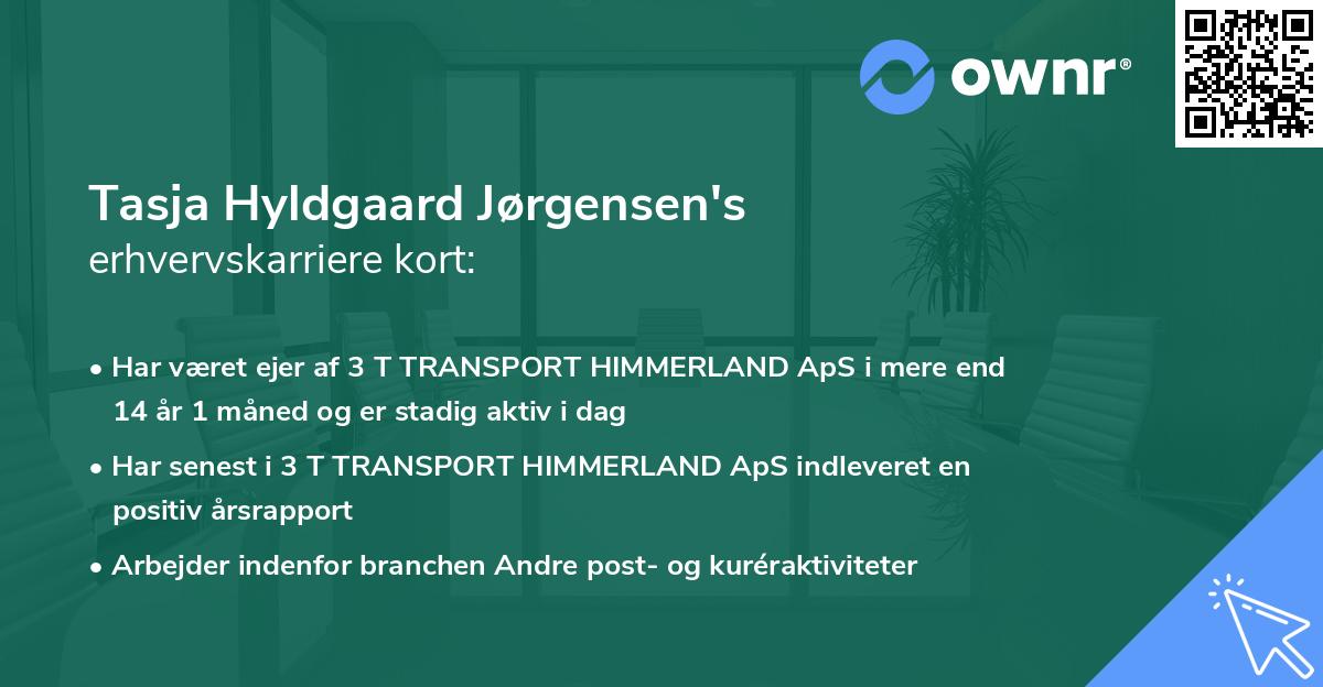 Tasja Hyldgaard Jørgensen's erhvervskarriere kort