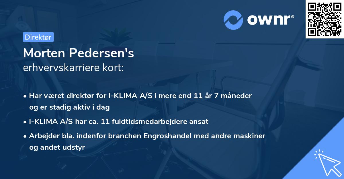 Morten Pedersen's erhvervskarriere kort