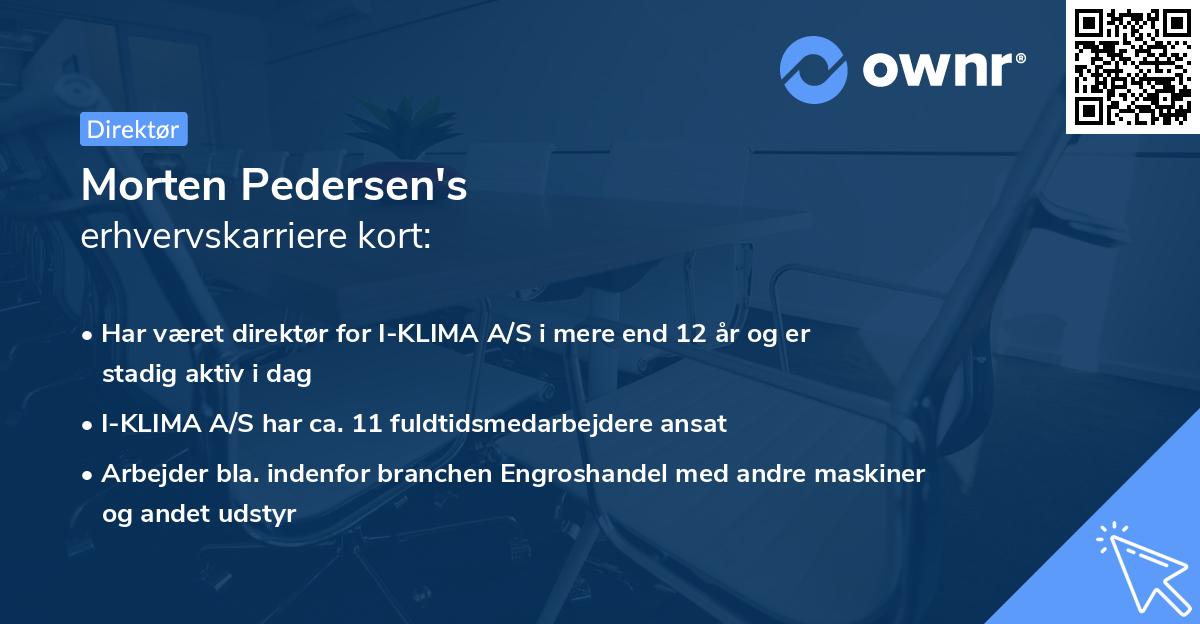 Morten Pedersen's erhvervskarriere kort
