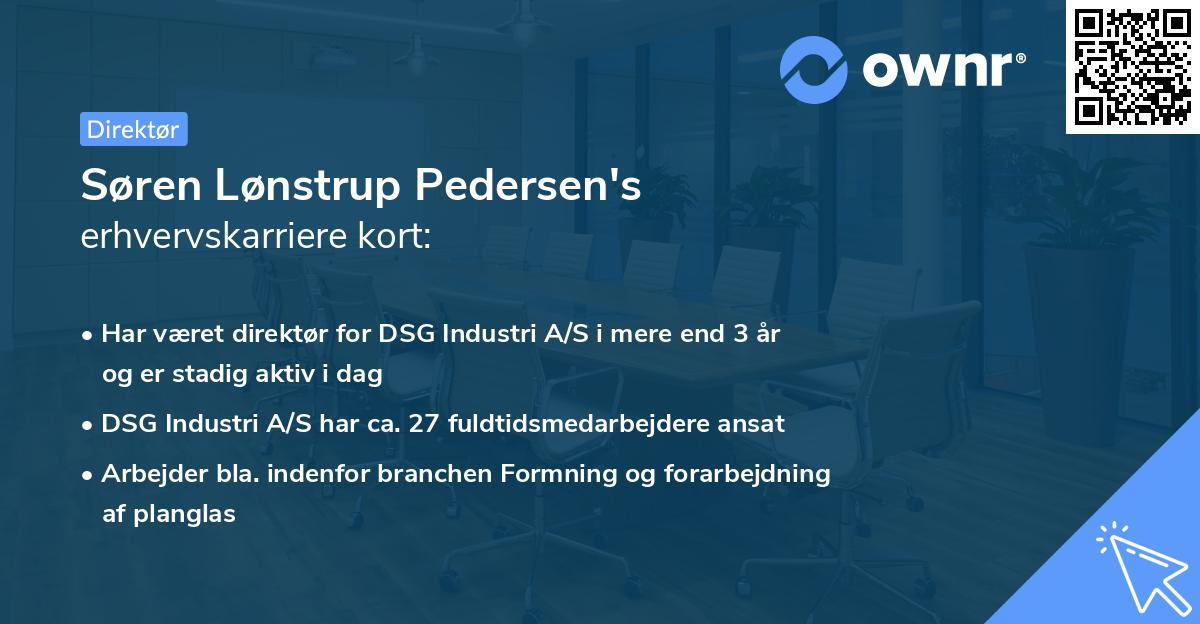 Søren Lønstrup Pedersen's erhvervskarriere kort