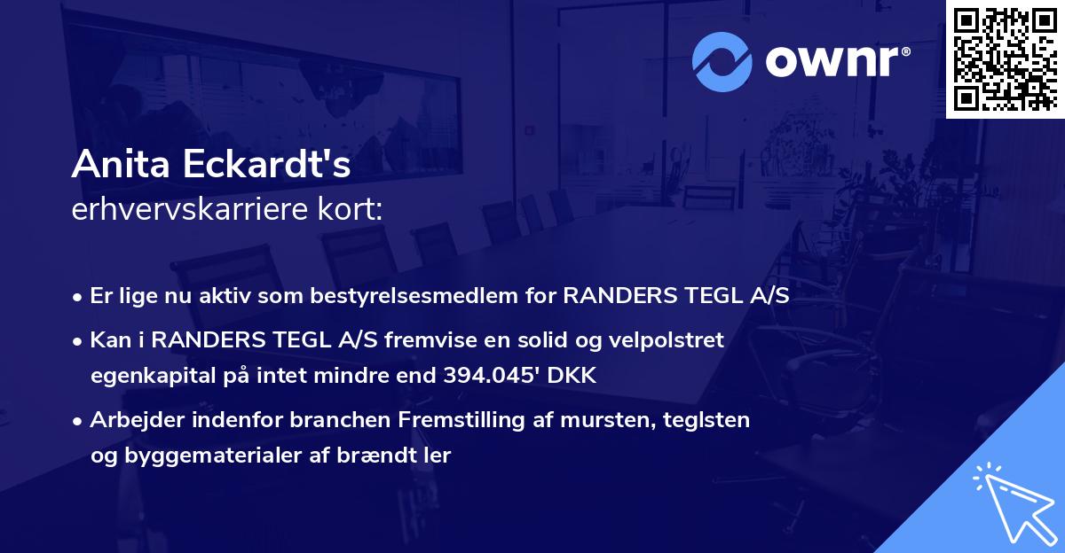 Anita Eckardt's erhvervskarriere kort