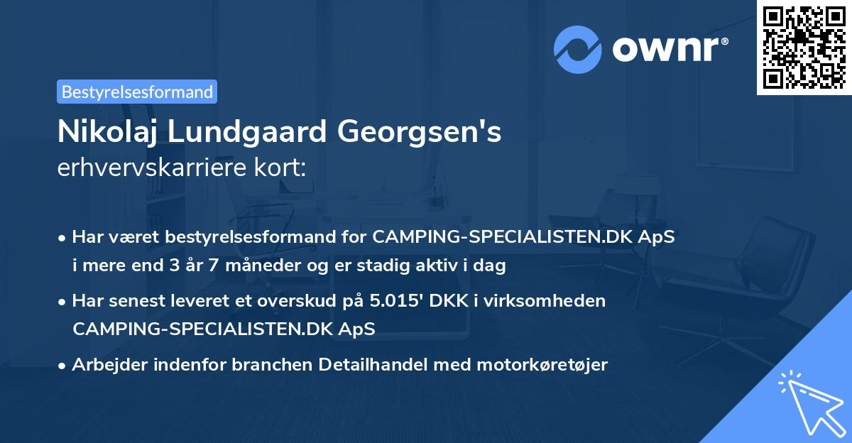Nikolaj Lundgaard Georgsen's erhvervskarriere kort
