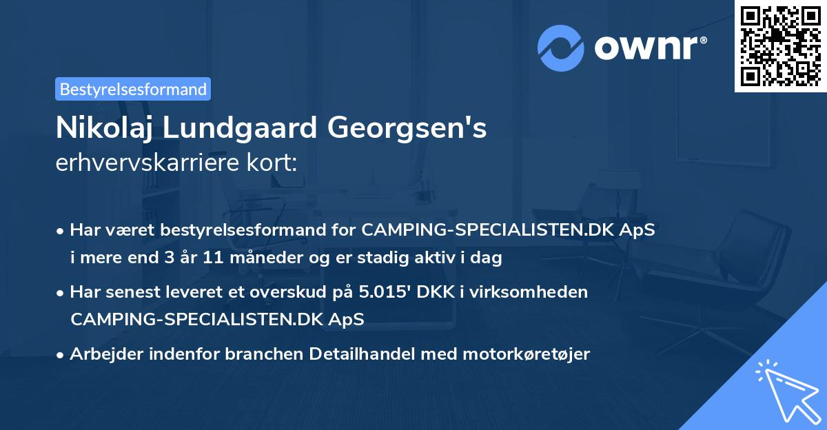 Nikolaj Lundgaard Georgsen's erhvervskarriere kort