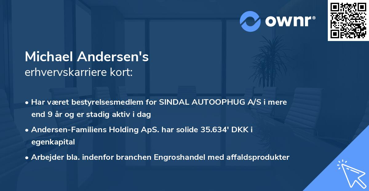 Michael Andersen's erhvervskarriere kort
