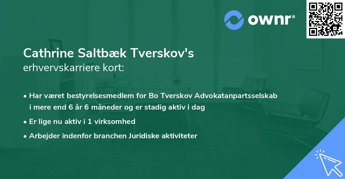 Cathrine Saltbæk Tverskov's erhvervskarriere kort