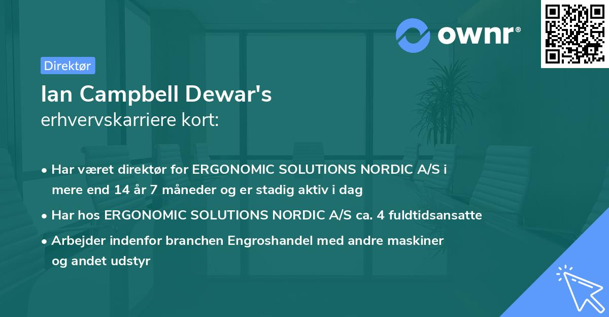 Ian Campbell Dewar's erhvervskarriere kort