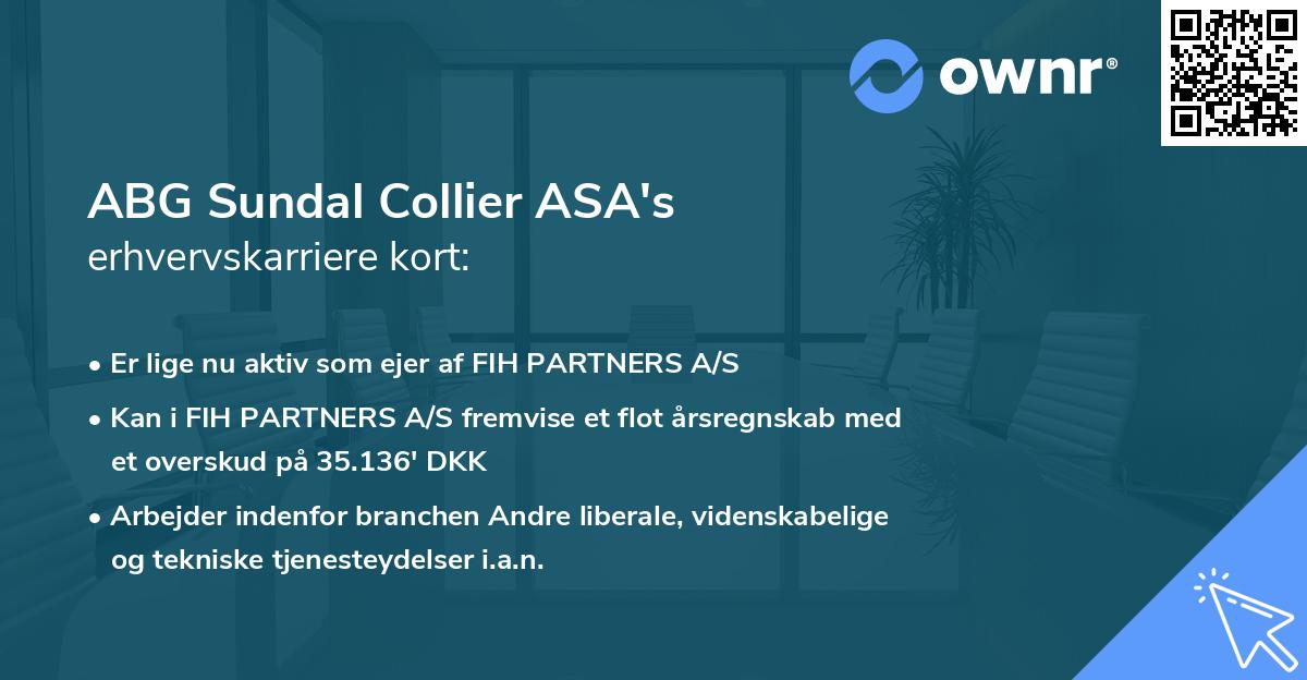 ABG Sundal Collier ASA's erhvervskarriere kort