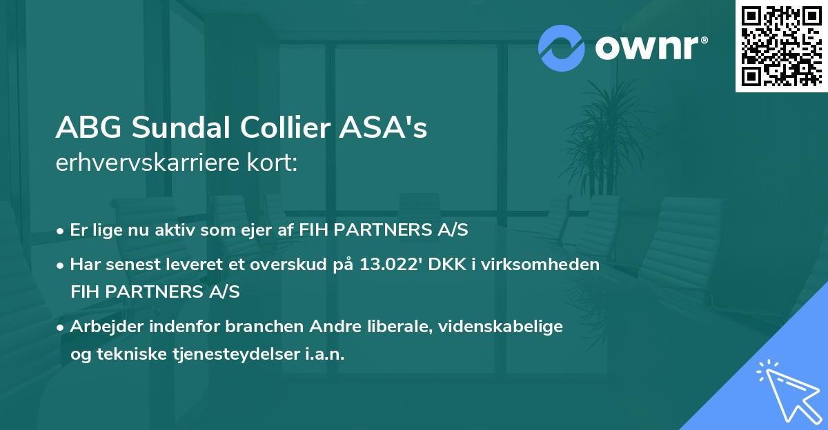 ABG Sundal Collier ASA's erhvervskarriere kort
