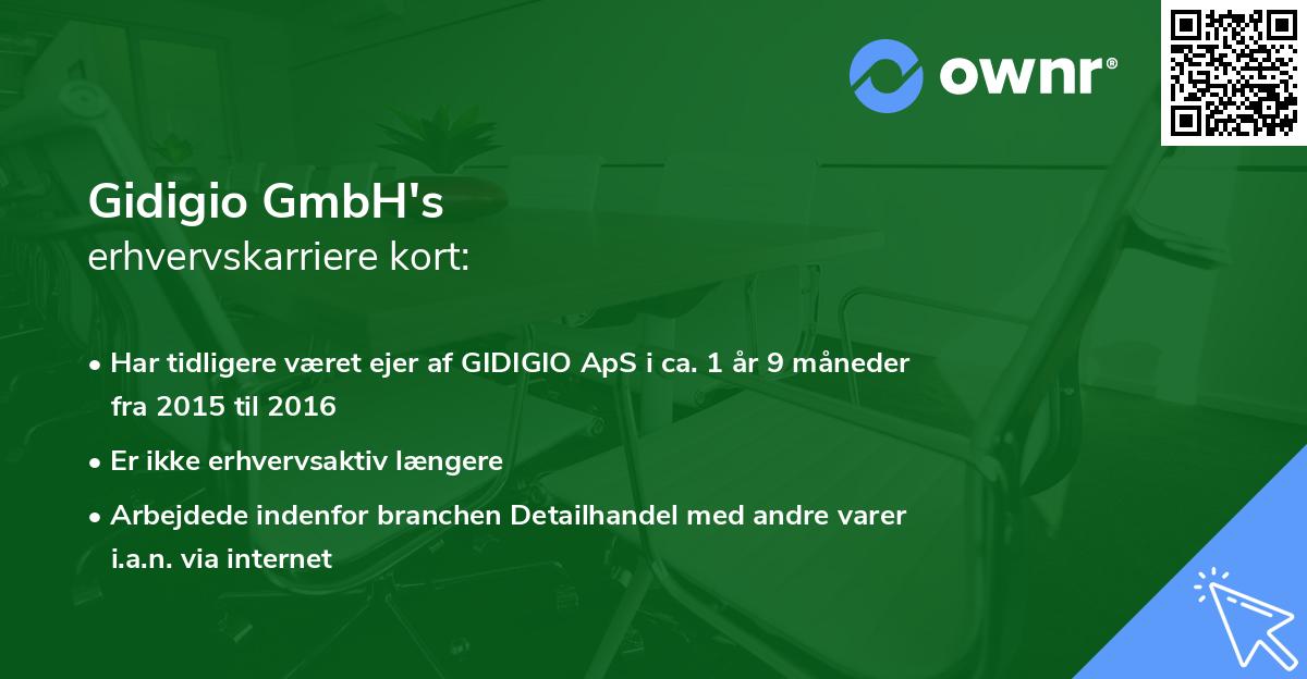 Gidigio GmbH's erhvervskarriere kort