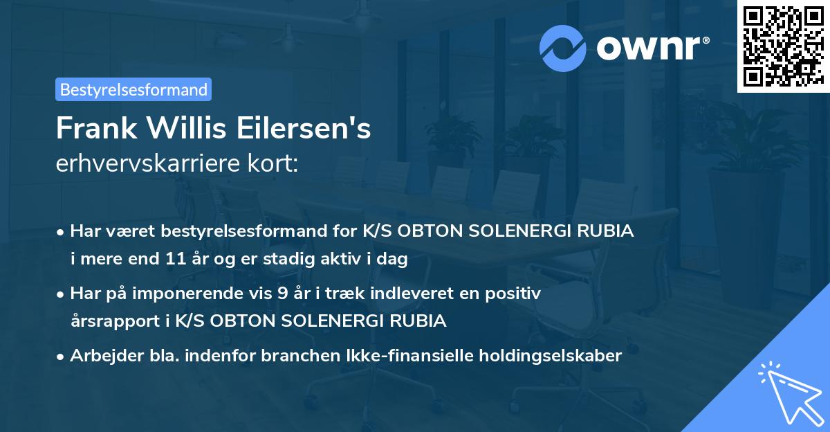 Frank Willis Eilersen's erhvervskarriere kort
