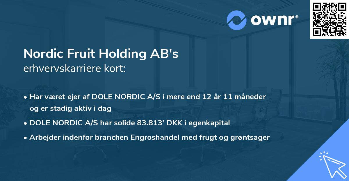 Nordic Fruit Holding AB's erhvervskarriere kort