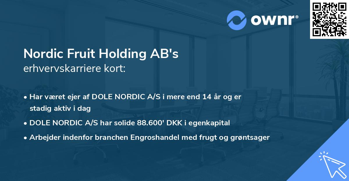 Nordic Fruit Holding AB's erhvervskarriere kort