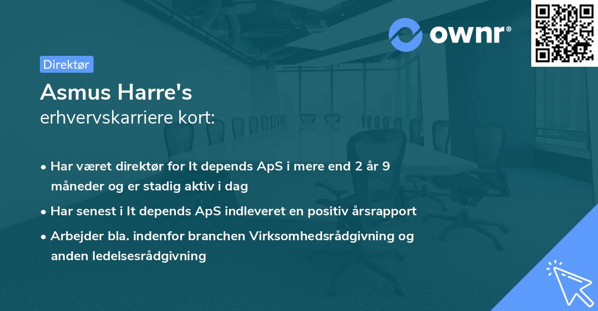 Asmus Harre's erhvervskarriere kort