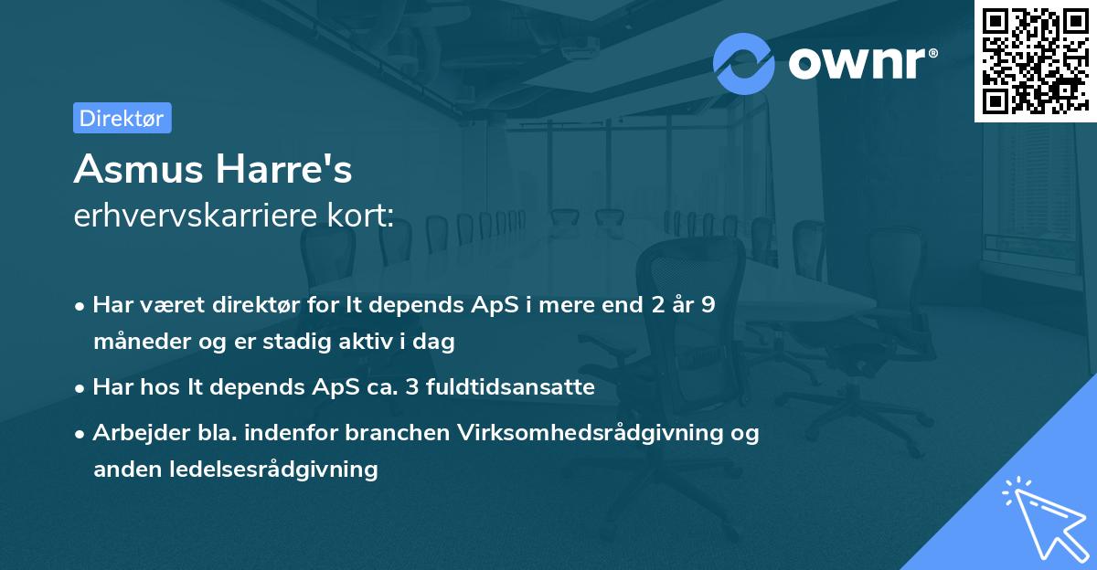 Asmus Harre's erhvervskarriere kort