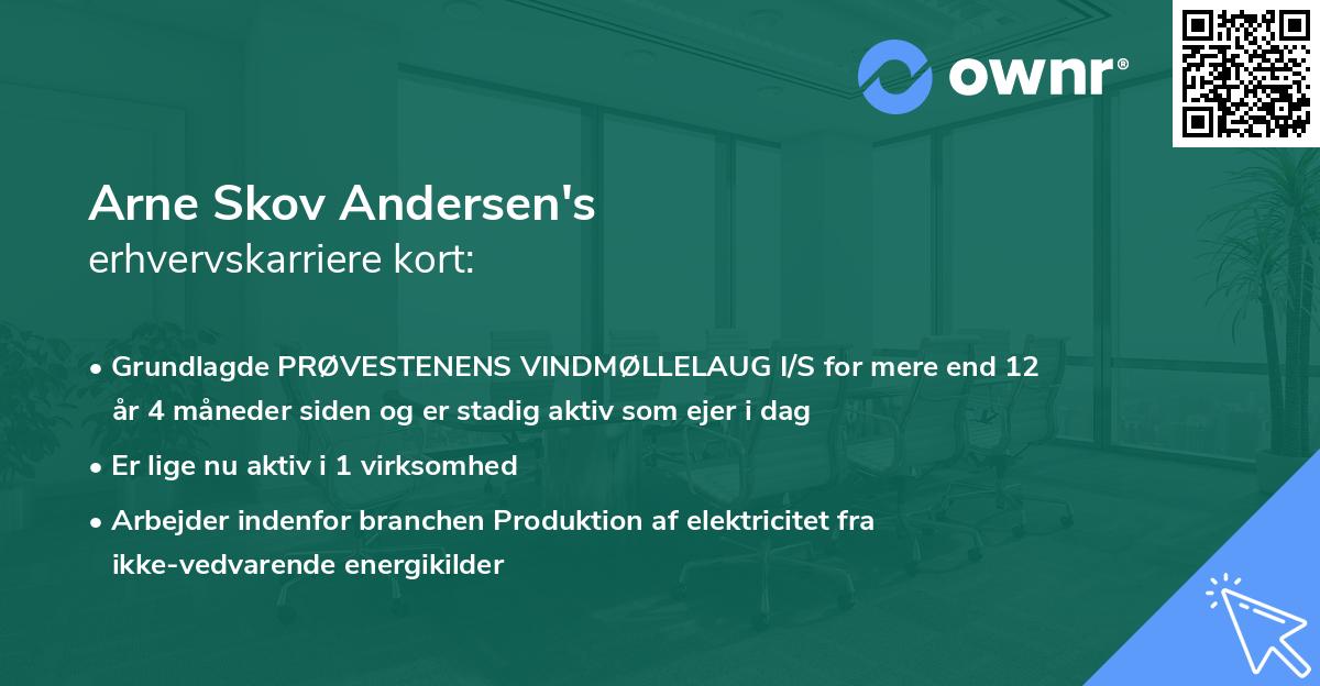 Arne Skov Andersen's erhvervskarriere kort