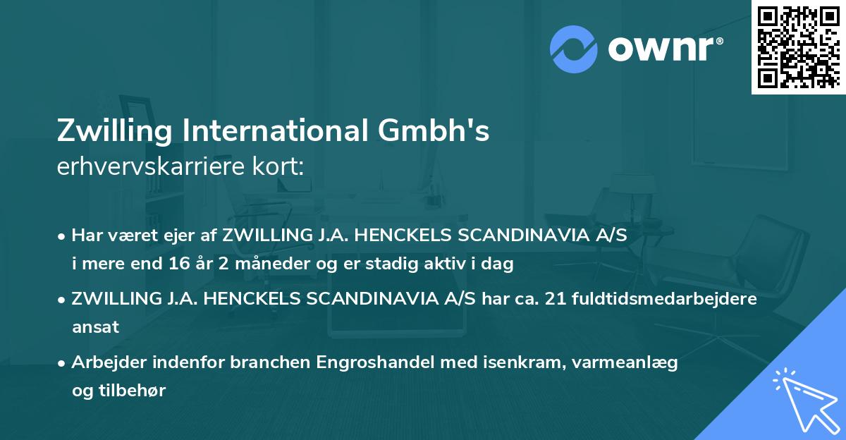 Zwilling International Gmbh's erhvervskarriere kort