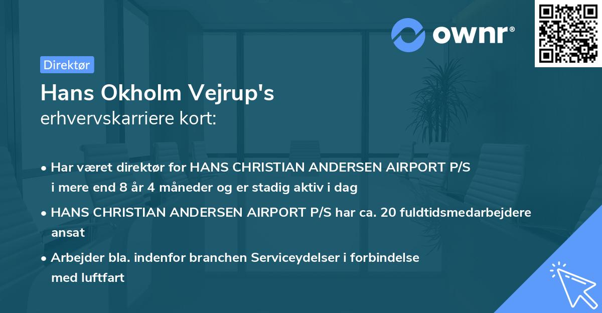 Hans Okholm Vejrup's erhvervskarriere kort