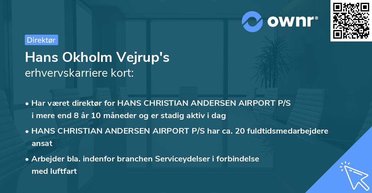 Hans Okholm Vejrup's erhvervskarriere kort