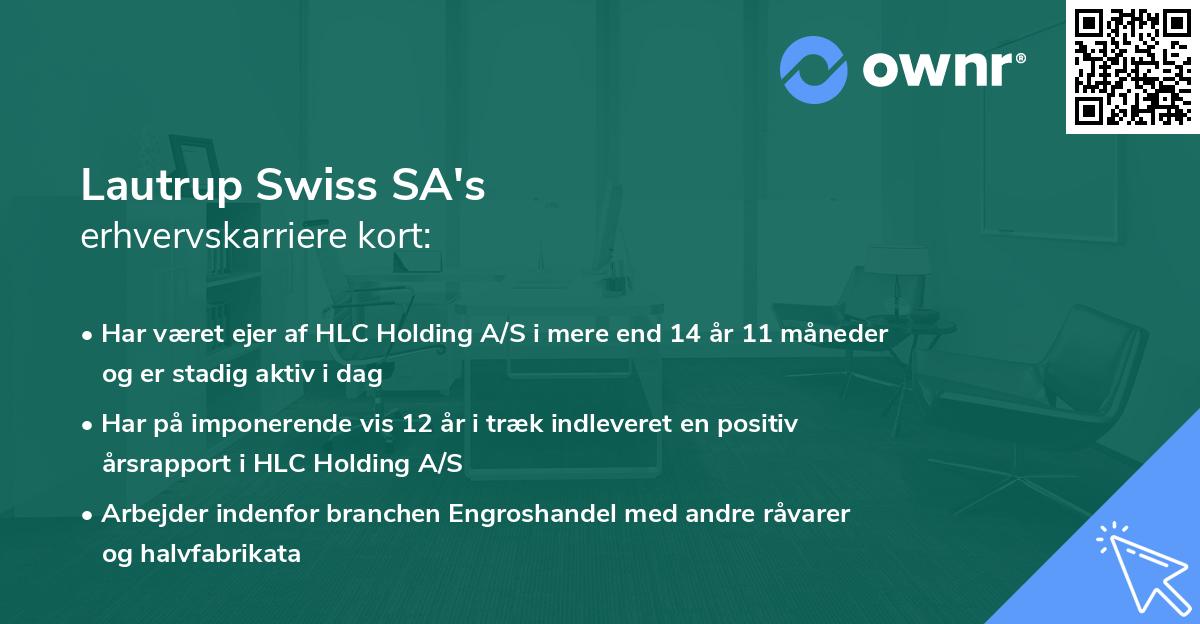 Lautrup Swiss SA's erhvervskarriere kort