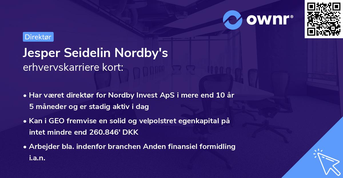 Jesper Seidelin Nordby's erhvervskarriere kort