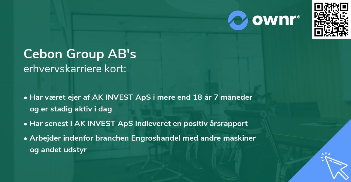 Cebon Group AB's erhvervskarriere kort