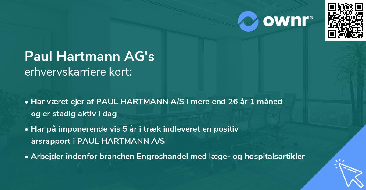 Paul Hartmann AG's erhvervskarriere kort