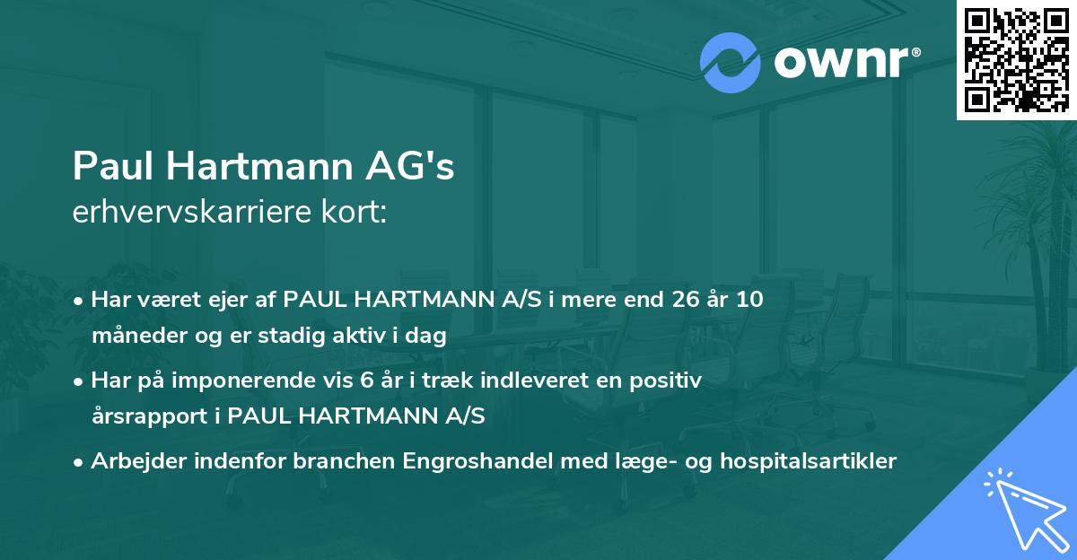 Paul Hartmann AG's erhvervskarriere kort