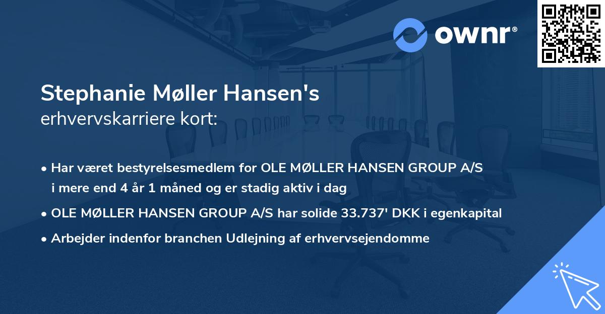 Stephanie Møller Hansen's erhvervskarriere kort