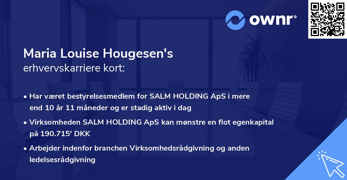 Maria Louise Hougesen's erhvervskarriere kort