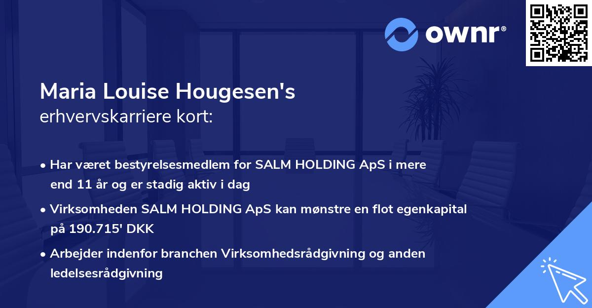 Maria Louise Hougesen's erhvervskarriere kort