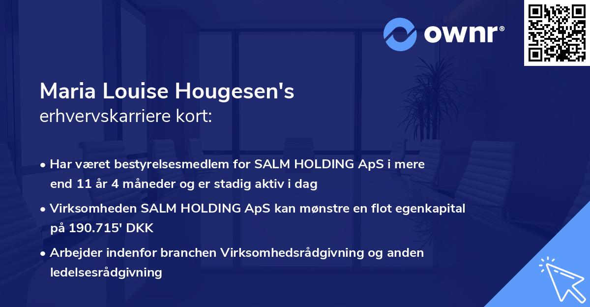 Maria Louise Hougesen's erhvervskarriere kort