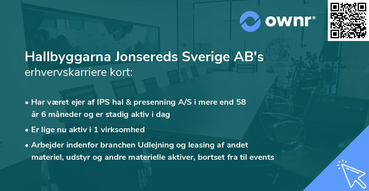 Hallbyggarna Jonsereds Sverige AB's erhvervskarriere kort