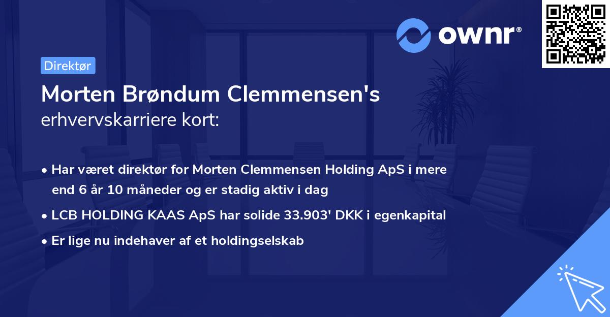 Morten Brøndum Clemmensen's erhvervskarriere kort