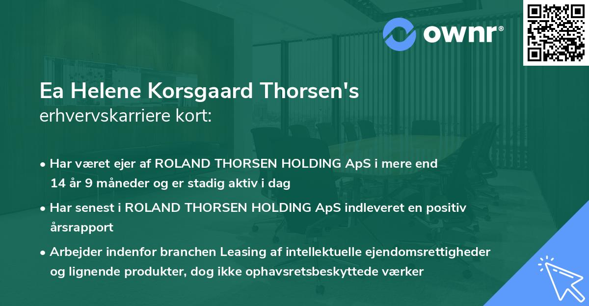 Ea Helene Korsgaard Thorsen's erhvervskarriere kort