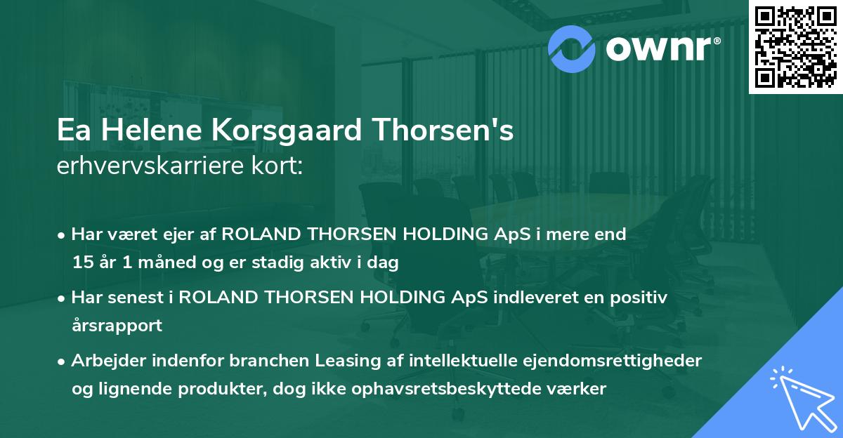 Ea Helene Korsgaard Thorsen's erhvervskarriere kort