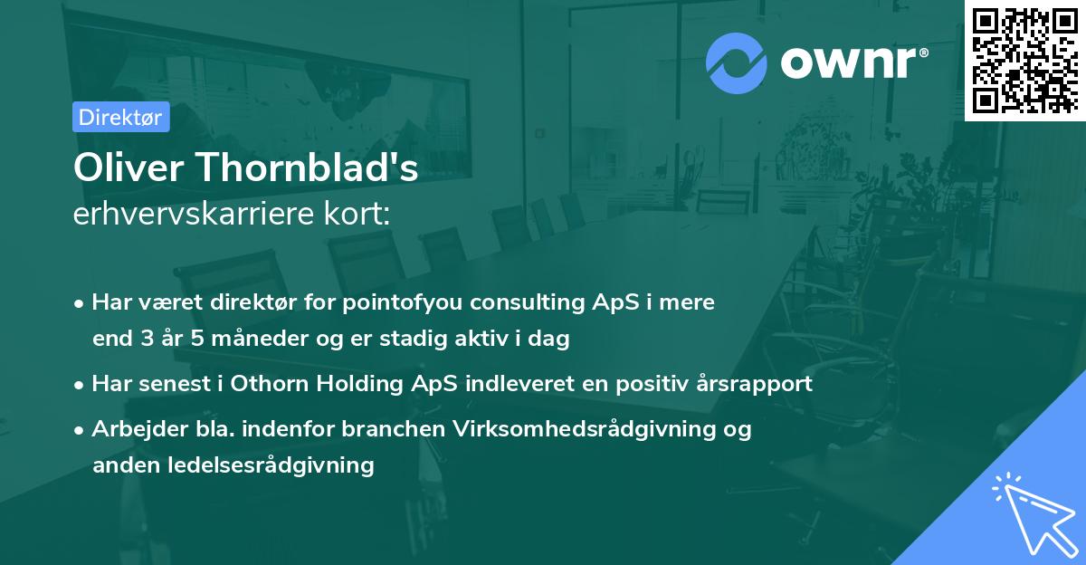 Oliver Thornblad's erhvervskarriere kort