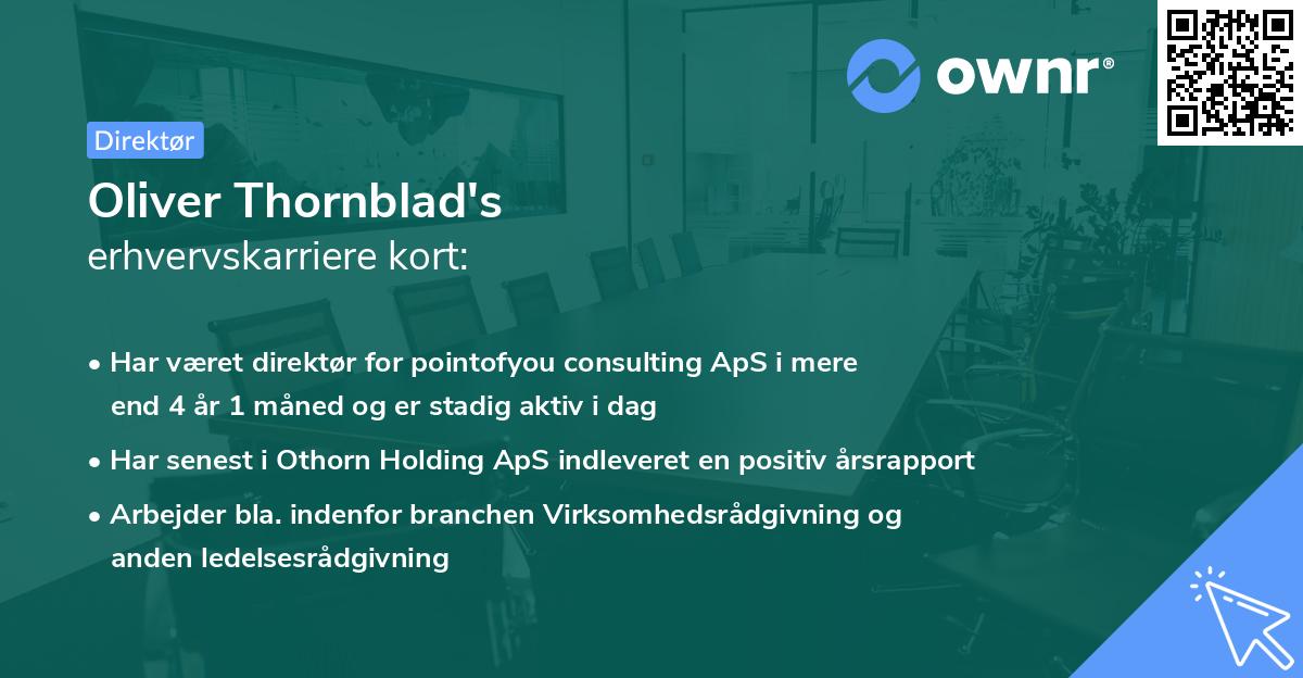 Oliver Thornblad's erhvervskarriere kort