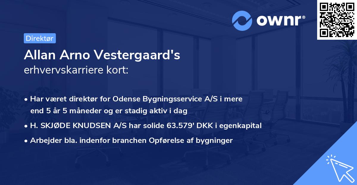 Allan Arno Vestergaard's erhvervskarriere kort