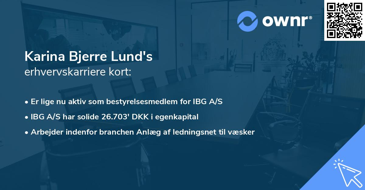 Karina Bjerre Lund's erhvervskarriere kort