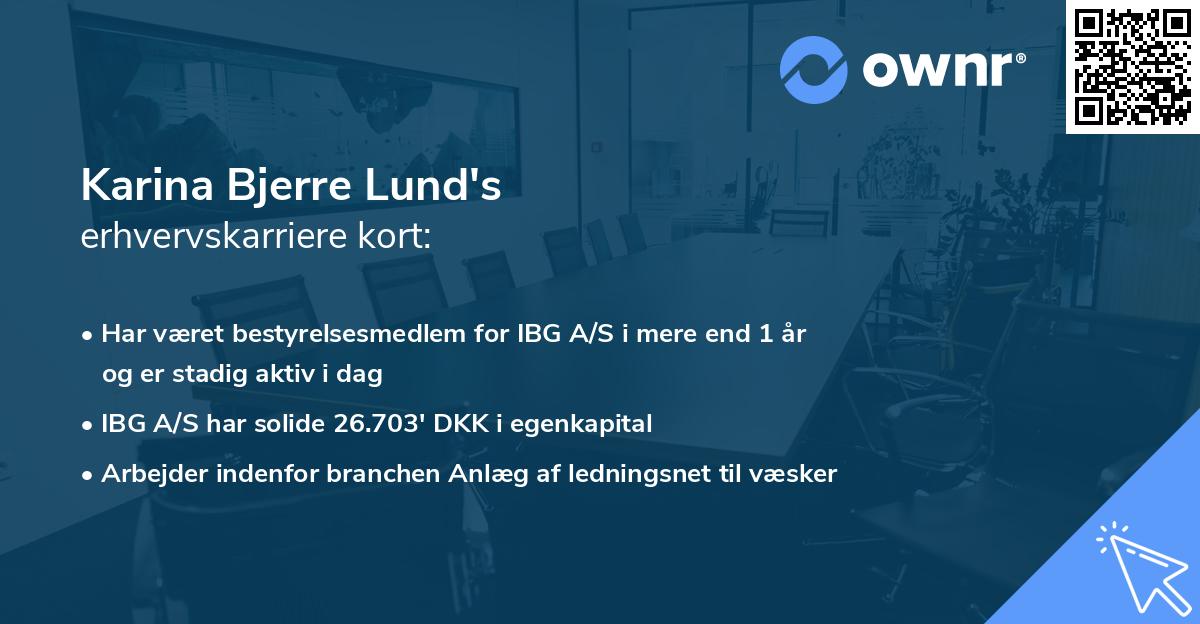 Karina Bjerre Lund's erhvervskarriere kort