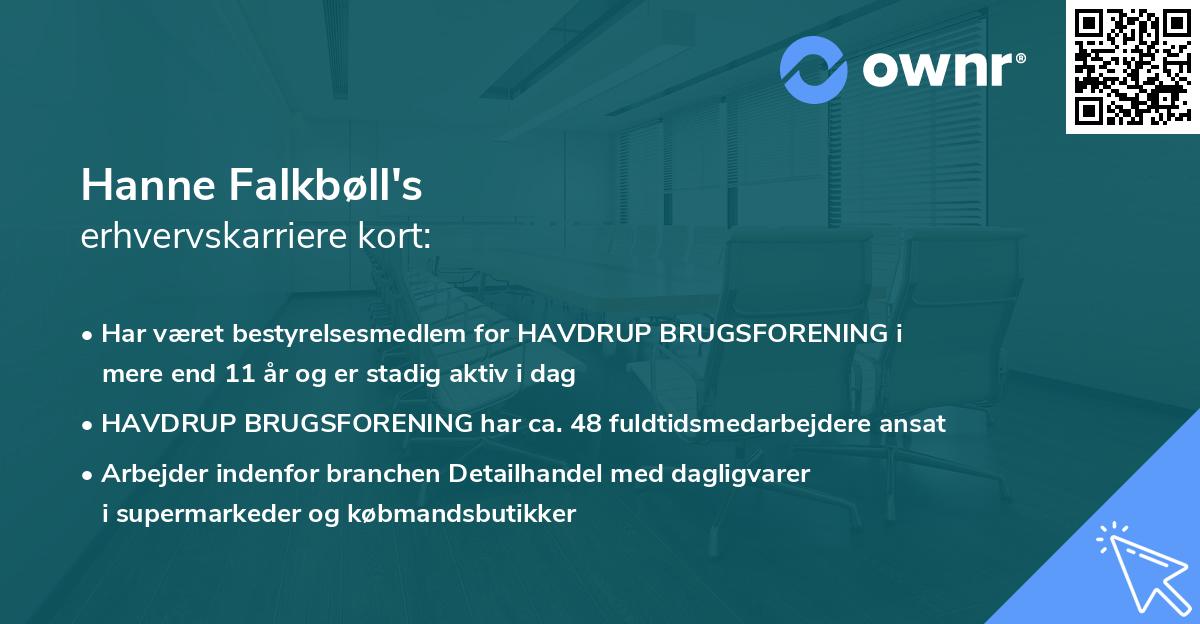 Hanne Falkbøll's erhvervskarriere kort