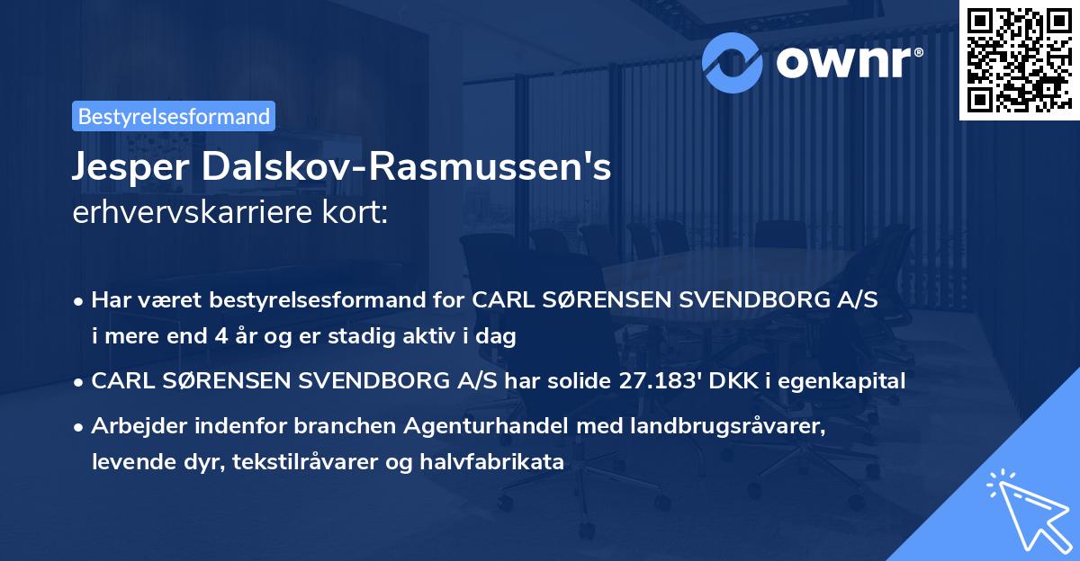 Jesper Dalskov-Rasmussen's erhvervskarriere kort
