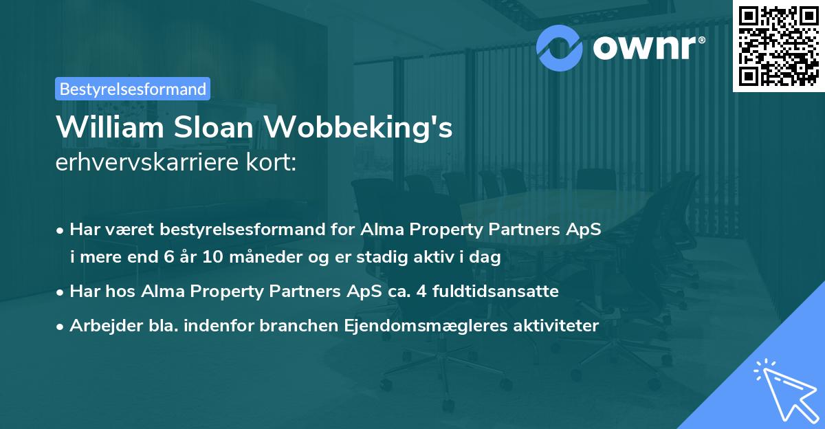 William Sloan Wobbeking's erhvervskarriere kort
