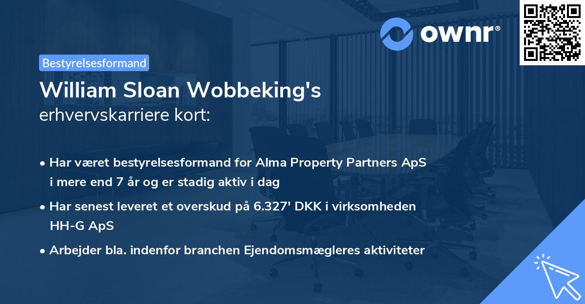 William Sloan Wobbeking's erhvervskarriere kort