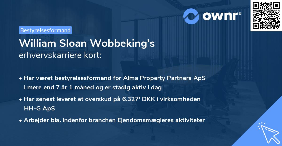 William Sloan Wobbeking's erhvervskarriere kort