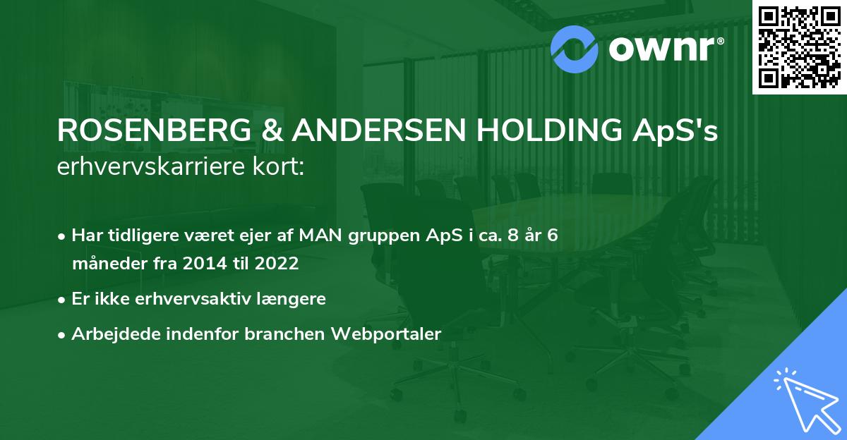ROSENBERG & ANDERSEN HOLDING ApS's erhvervskarriere kort