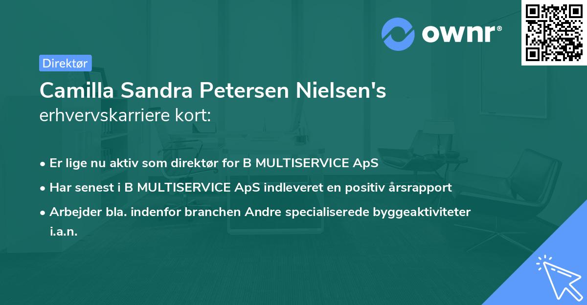 Camilla Sandra Petersen Nielsen's erhvervskarriere kort
