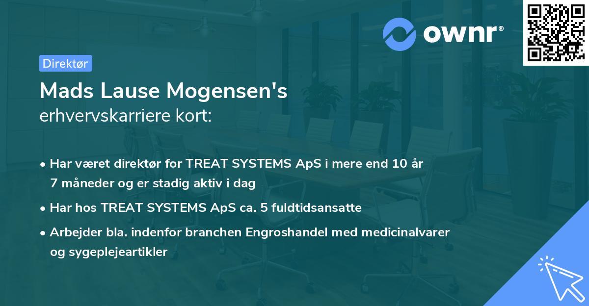 Mads Lause Mogensen's erhvervskarriere kort