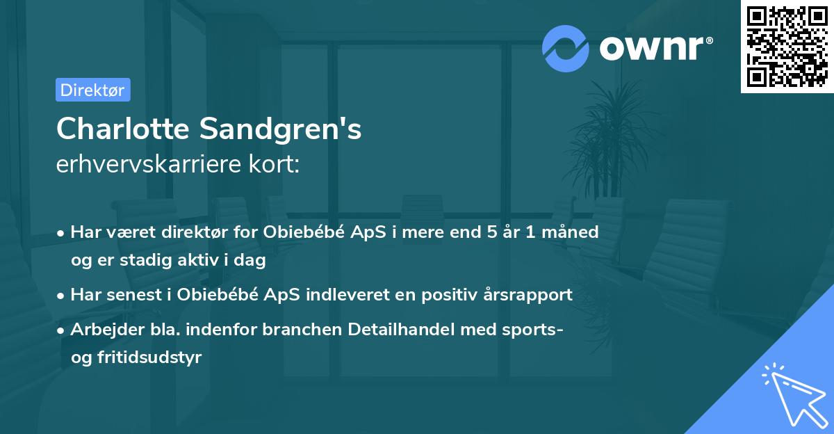 Charlotte Sandgren's erhvervskarriere kort